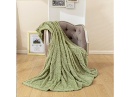 Manta de Lã Jacquard Fansu Cor Sólida Fofa Quente Macia e Grossa para Cama Sofá Todas as Estações 180x200cm, M