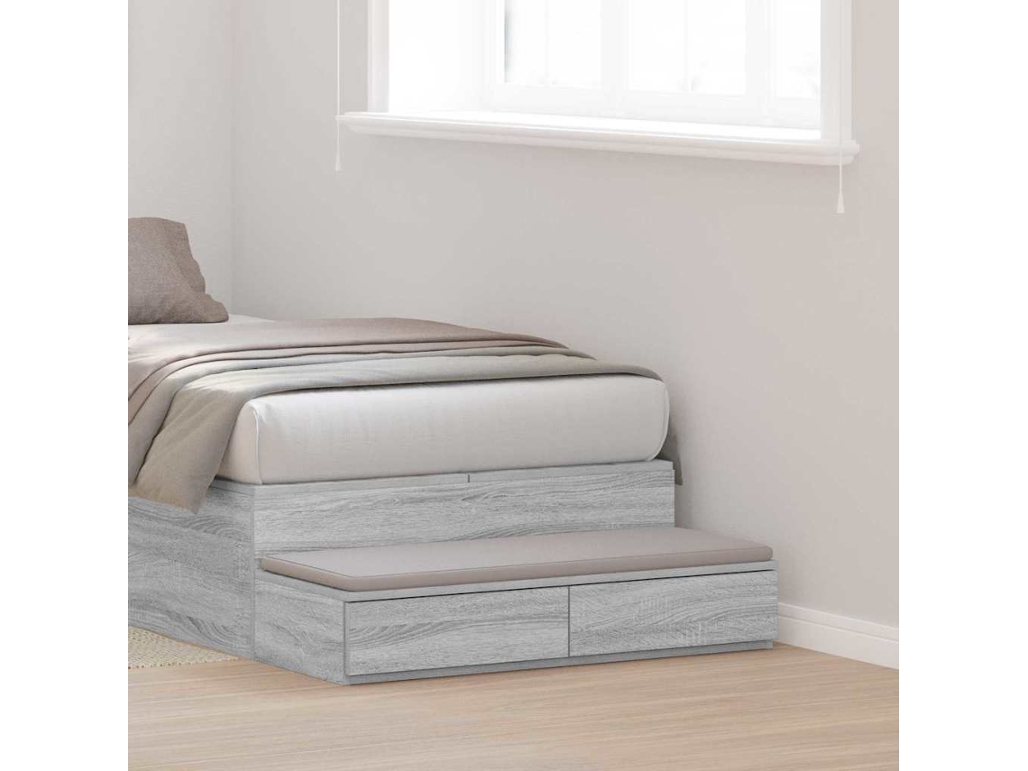 Vidaxl Gavetas De Cama Cinza Sonoma 75 X 36,5 X 16,5 Cm