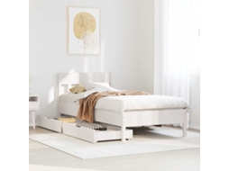 Vidaxl Cama Sem Colchão 75x190 Cm Madeira De Pinho Maciça Branco
