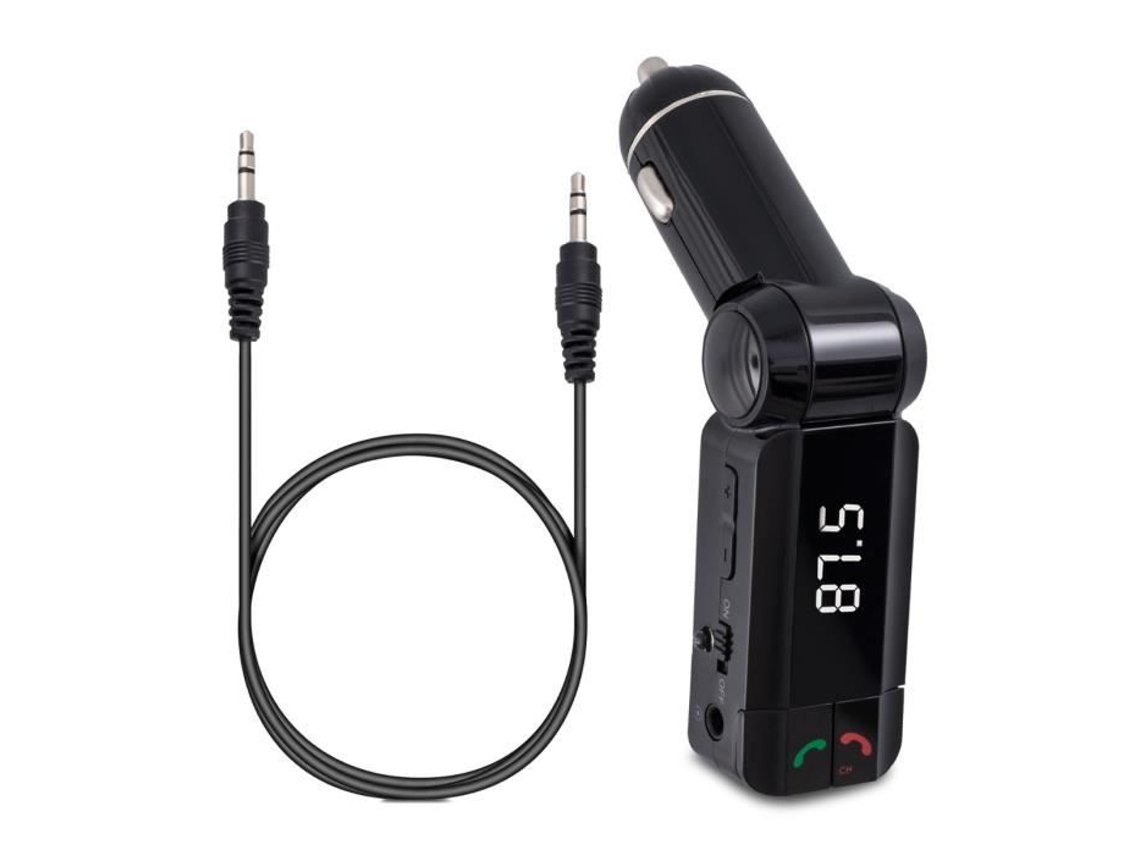 kwmobile transmissor FM Bluetooth para carro com carregador USB e dispositivo mãos-livres integrado