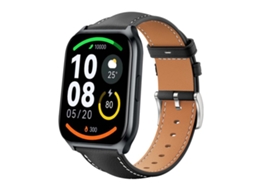 Bracelete para Xiaomi Haylou Ls09b / Ls05s / Ls10 XIAOMOYU em Couro Preto (22mm)