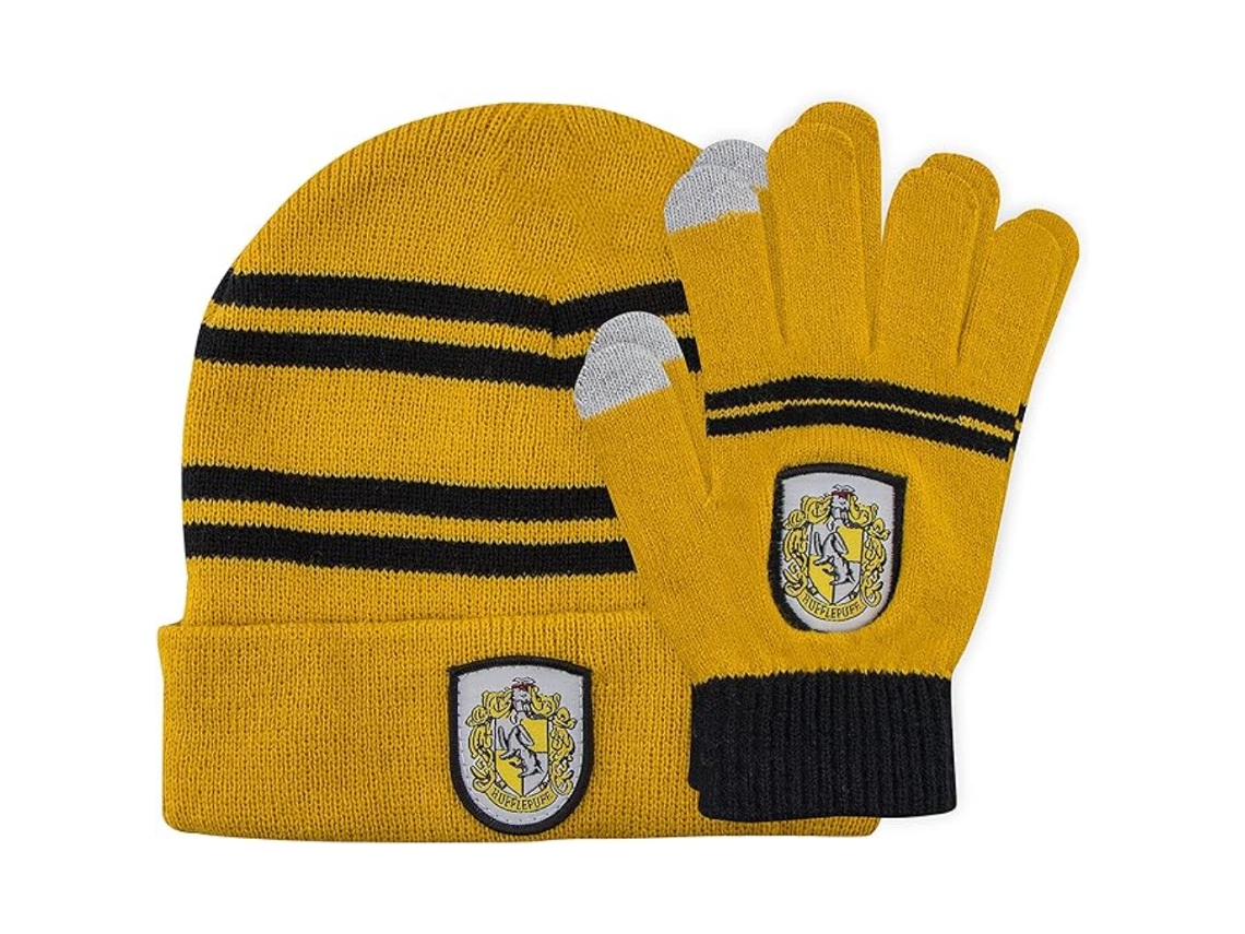 Conjunto de Chapéu e Luvas de Inverno HARRY POTTER Hufflepuff Junior