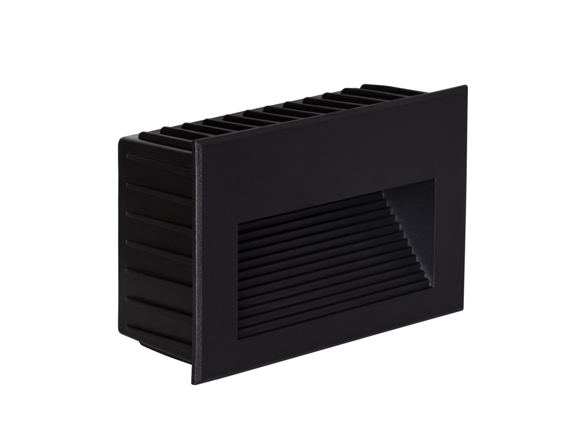 Baliza Exterior Led 5w Encastrável Parede Em Alumínio Olite Horizon 4000k Preto Branco Neutro