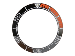 Anel De Bezel Cerâmica 41.5mm Para Relógio, Base Preta E Laranja