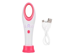 Mini ventilador USB sem lâminas para secador de cílios nas cores vermelho e branco.