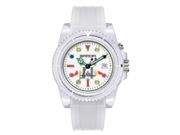 Relógio Feminino Sanda 6078 Com Mostrador Fluorescente, Calendário E Pulseira Transparente, Movimento De Quartzo.
