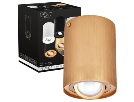 Spot De Teto Edo Skand 1 Soquete Gu10 Cor Dourada Cabeça Ajustável