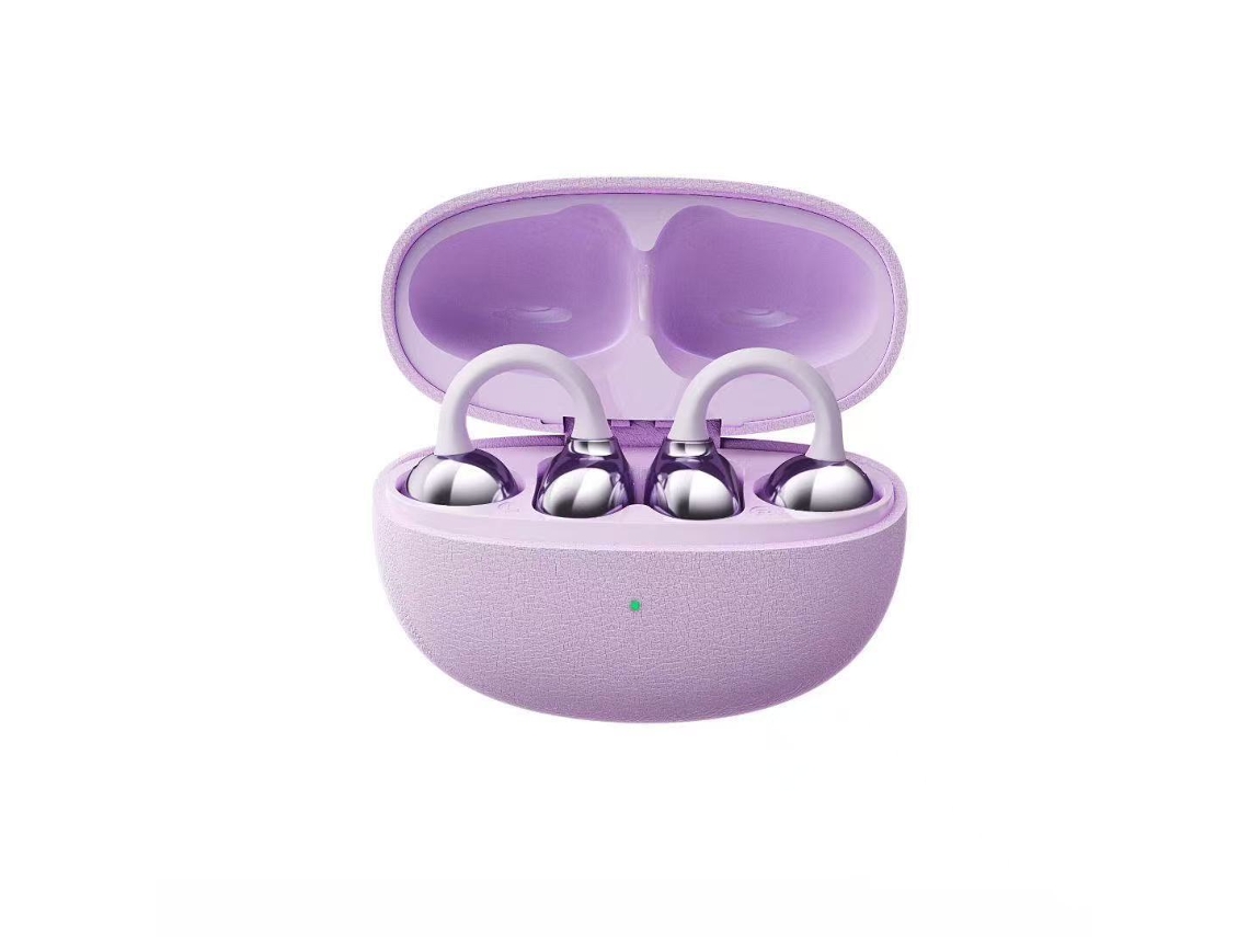Auriculares Bluetooth Panoona Clip Cancelamento Ruído Ativo Bateria Longa Chamadas Roxo