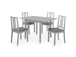 Vidaxl 5 Pcs Conjunto De Jantar Mdf Cinzento
