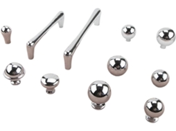 Puxador Redondo Em Latão Cromado Brilhante Para Gaveta, Com Formato De Gota D Água 11-25mm, 1 Peça