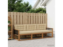 Vidaxl Conjunto De Sofás Para Exterior 3 Pcs Natural E Bege