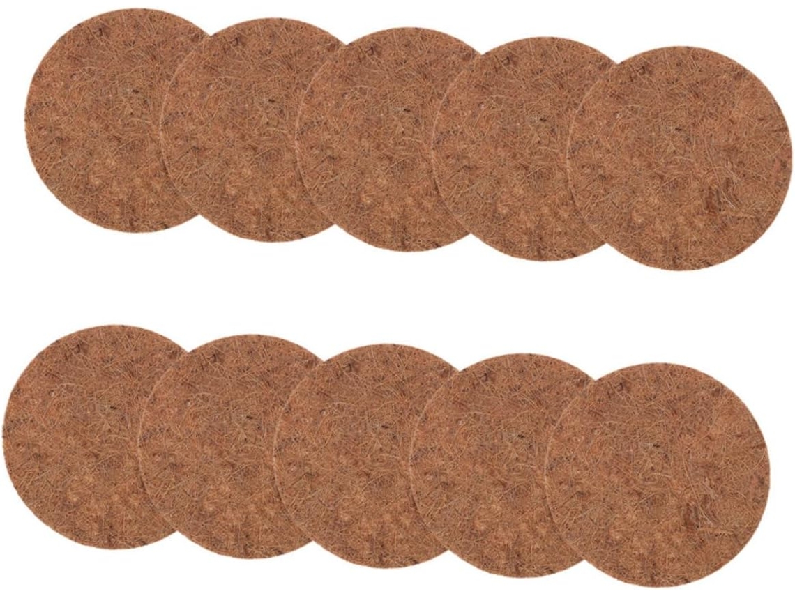 Inoomp Kit de 10 Tapetes Redondos para Ninho, Feitos de Fibra de Coco, Reutilizáveis para Pombos e Pequenos Animais, CHABERLU