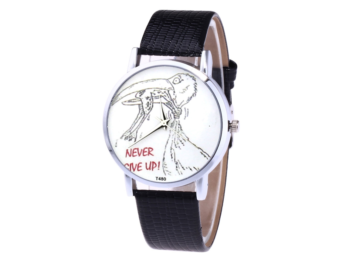 Relógio de quartzo moderno com pulseira de couro PU para casais, mostrador redondo casual simples, preto.