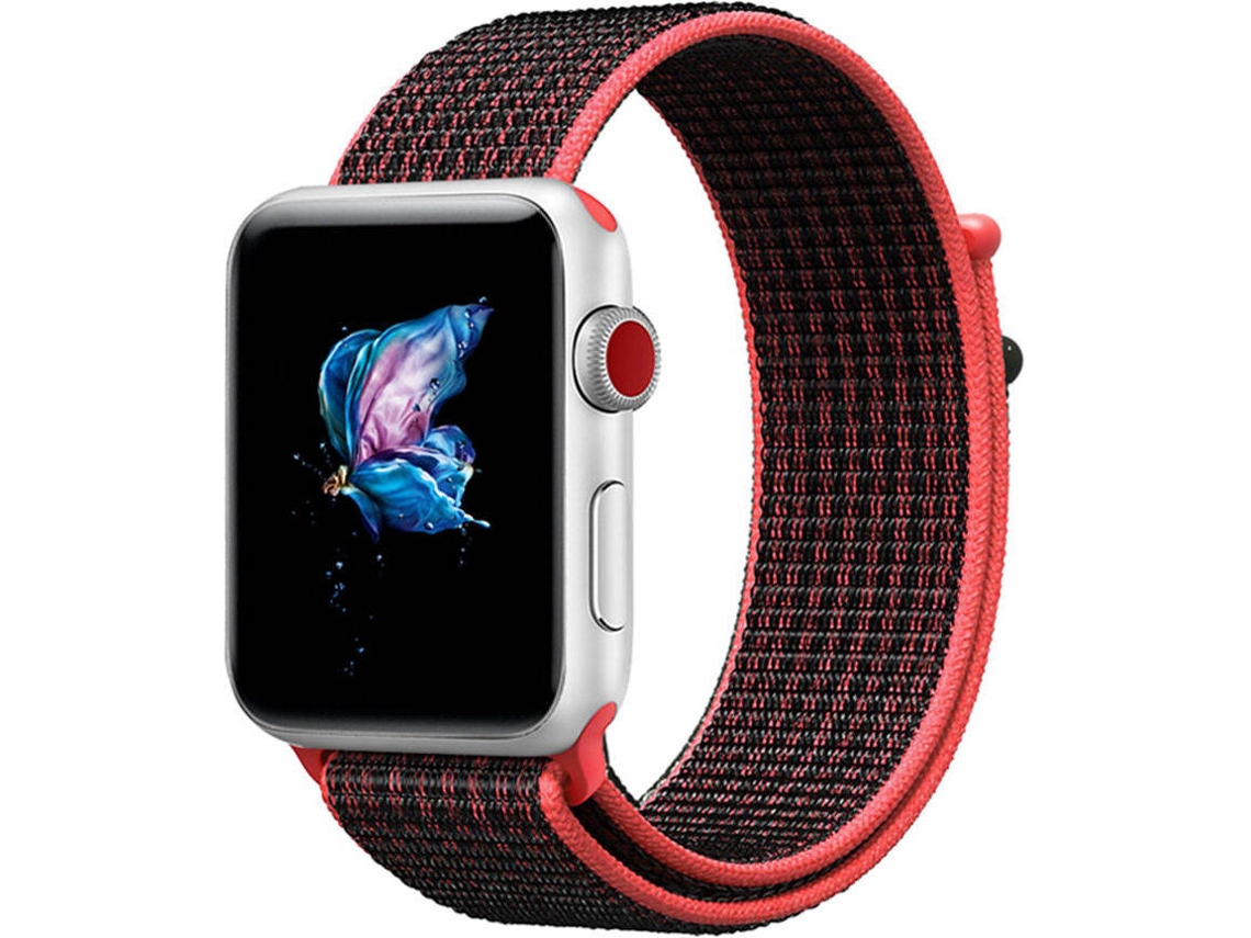 Bracelete Apple Watch 42, 44 mm WJS Nylon Vermelho