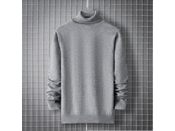 Jersey de gola alta Fasst, de inverno, casual, tecido de ponto, slim fit, S/MARCA