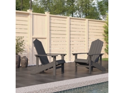 Cadeiras De Jardim Adirondack 2 Pcs Pead Antracite Dkd Home Decor