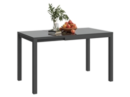 Mesa de Jantar Externa Extensível 85 125 Cm para 4 6 Pessoas Mesa Retangular para Varanda Jardim em Terraço pt