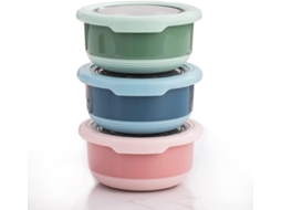 Conjunto De 3 Potes De Aço Inoxidável Para Molhos, Condimentos, Saladas E Pastas, Capacidade De 220 Ml Cada. Ideais, Tampas