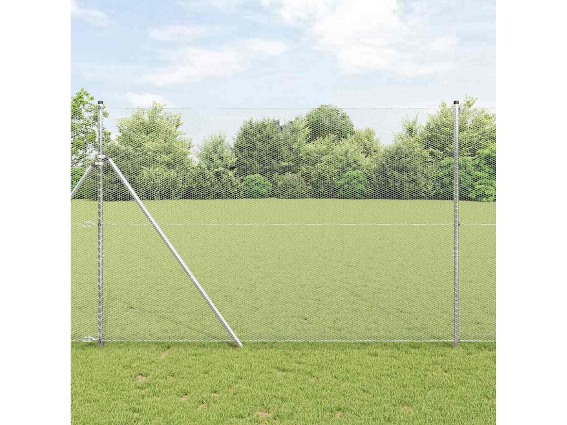 Vidaxl Fixação Para Cerca Hexagonal No Chão 10 X 1,5 M Aço Galvanizado