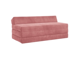 Sofá Cama Dobrável Rosa 120 X 60 X 49 Cm Tecido SYFAX
