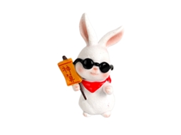 Mascote Resina Ano Coelho Sorte Branca