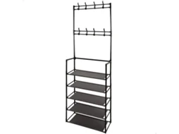 Max Home Cabideiro De Pé  60x25x173 Cm De Plástico Com 8 Cabides E 5 Prateleiras