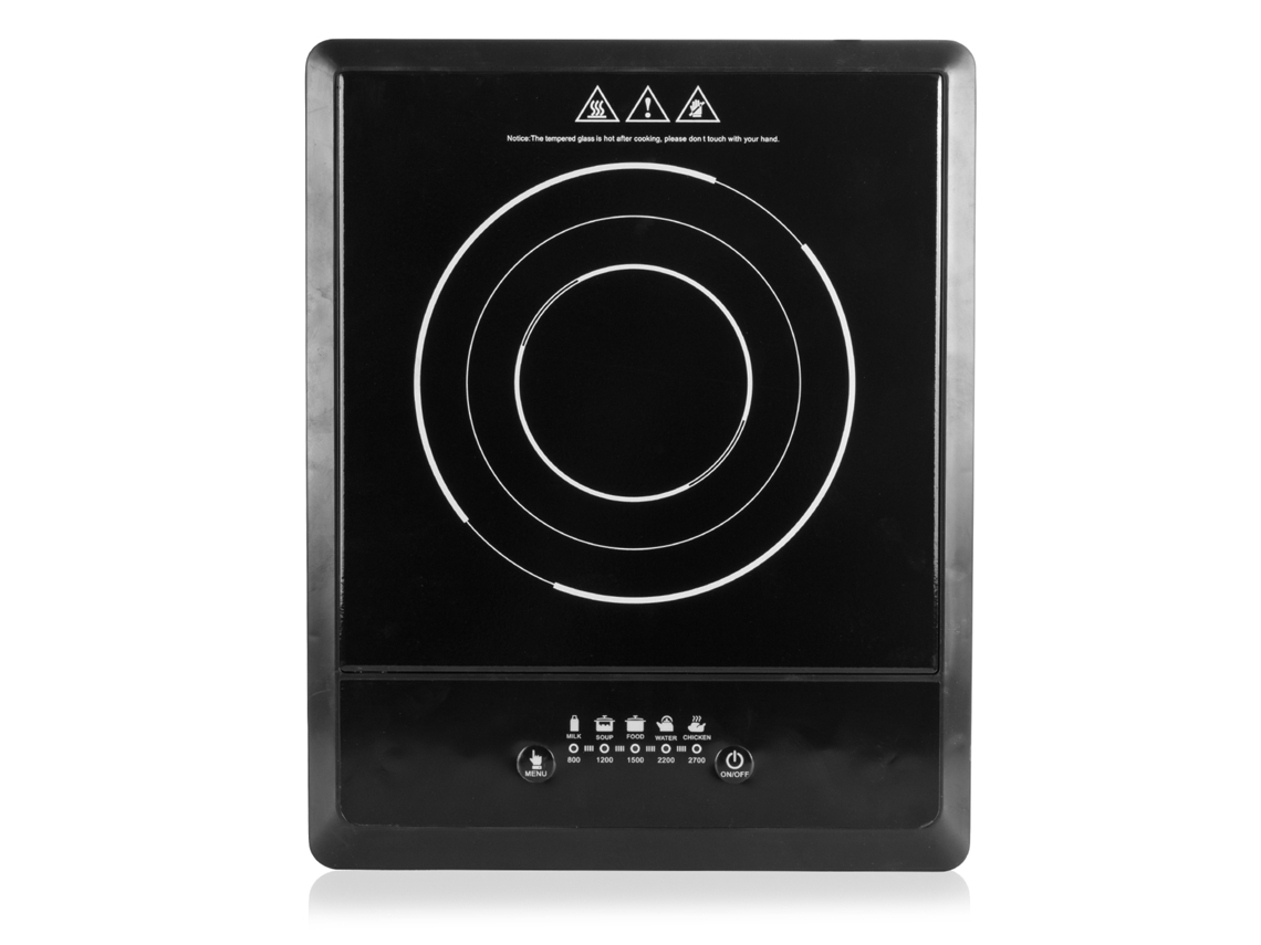 Placa De Indução Cerâmica 2700w. Zona De Cozimento 18cm E 5 Níveis De Potência.