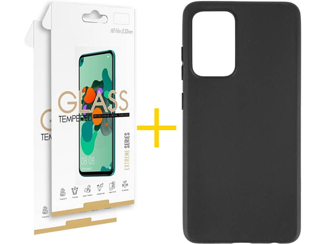 Kit Capa e 2 Películas Samsung Galaxy A52s SKYHE Liso Preto