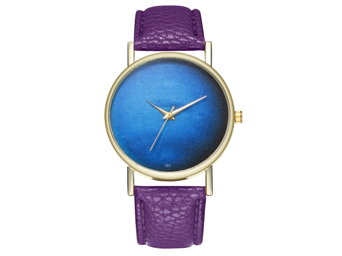 Relógio feminino Zhoulianfa, analógico, de quartzo, com pulseira de PU (roxo)