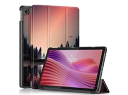 Capa De Couro Para Tablet Lenovo Tab 10.1 2025 Custer Painted Com Suporte Triplo.