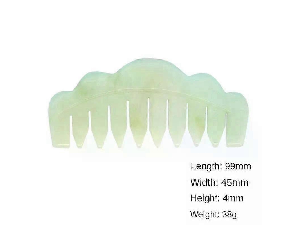 Pente De Jade 2/1 Peça Para Massagem Na Cabeça Feminina, Liso, Pente De Chifre De Jade Fênix Verde Jinyubo Store