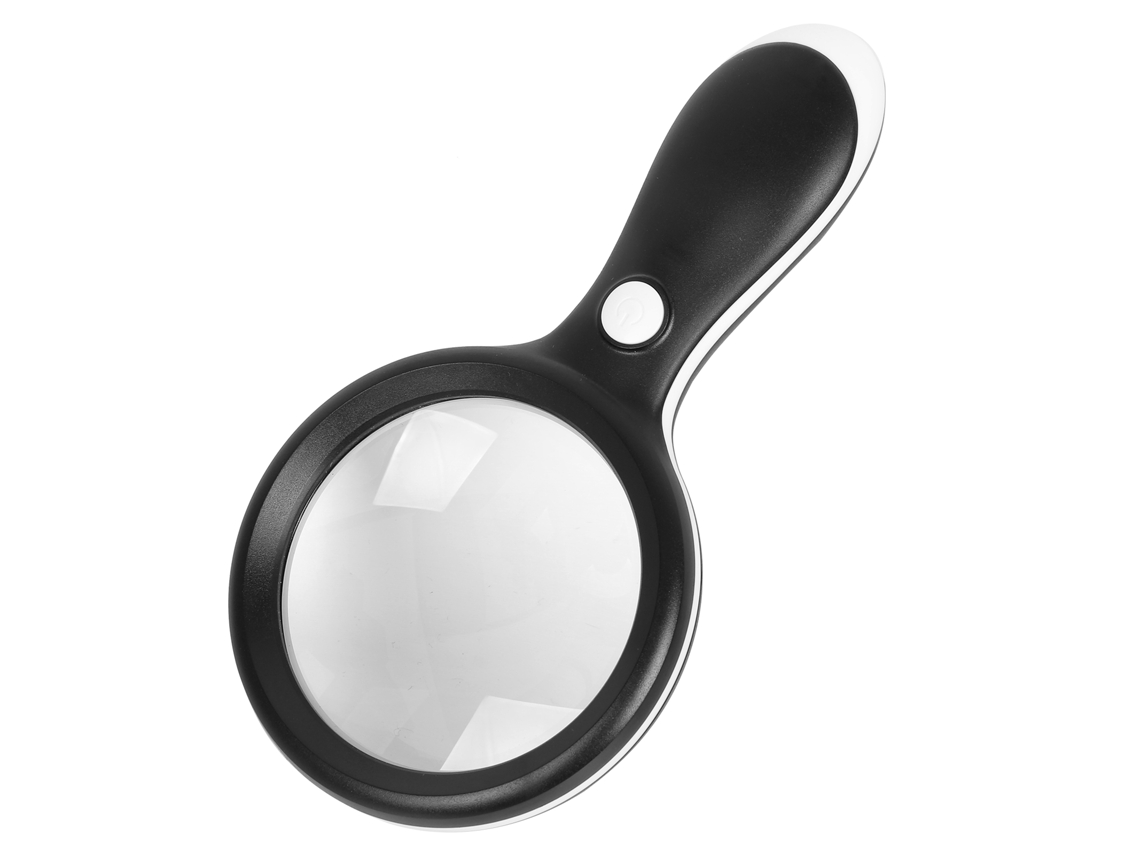 Lupa De Mão 10x Com Lente De Grande Diâmetro 88mm, Luzes Led Quentes E Frias Para Leitura