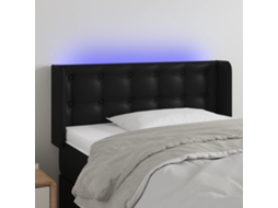 Cabecero con LED Piel Sintética 103x16x78/88 cm Negro