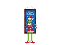 Lurelia Cenário Natalício Festa Natal Faixa Pendurada Estilo Grinch 110 X 40 Cm