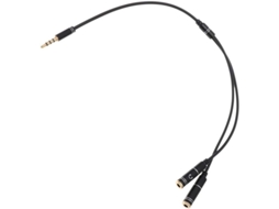 Cabo Divisor De Fone De Ouvido E Microfone De 3,5 Mm, 1 Para 2