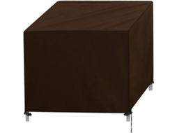 Cubierta De Muebles Exteriores, Tela Oxford 420t, Cubierta De Mesa Al Aire Libre, Impermeable Y Resistente A La Uv, Marrón, 90x90x90cm