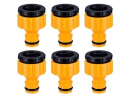 Conector De Torneira De Mangueira Para Jardim 2 Em 1 Bsp 3/4 E 1/2 Polegada Plástico Com 6 Pacotes