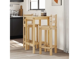 Vidaxl 3 Pcs Conjunto De Bar Pinho Maciço
