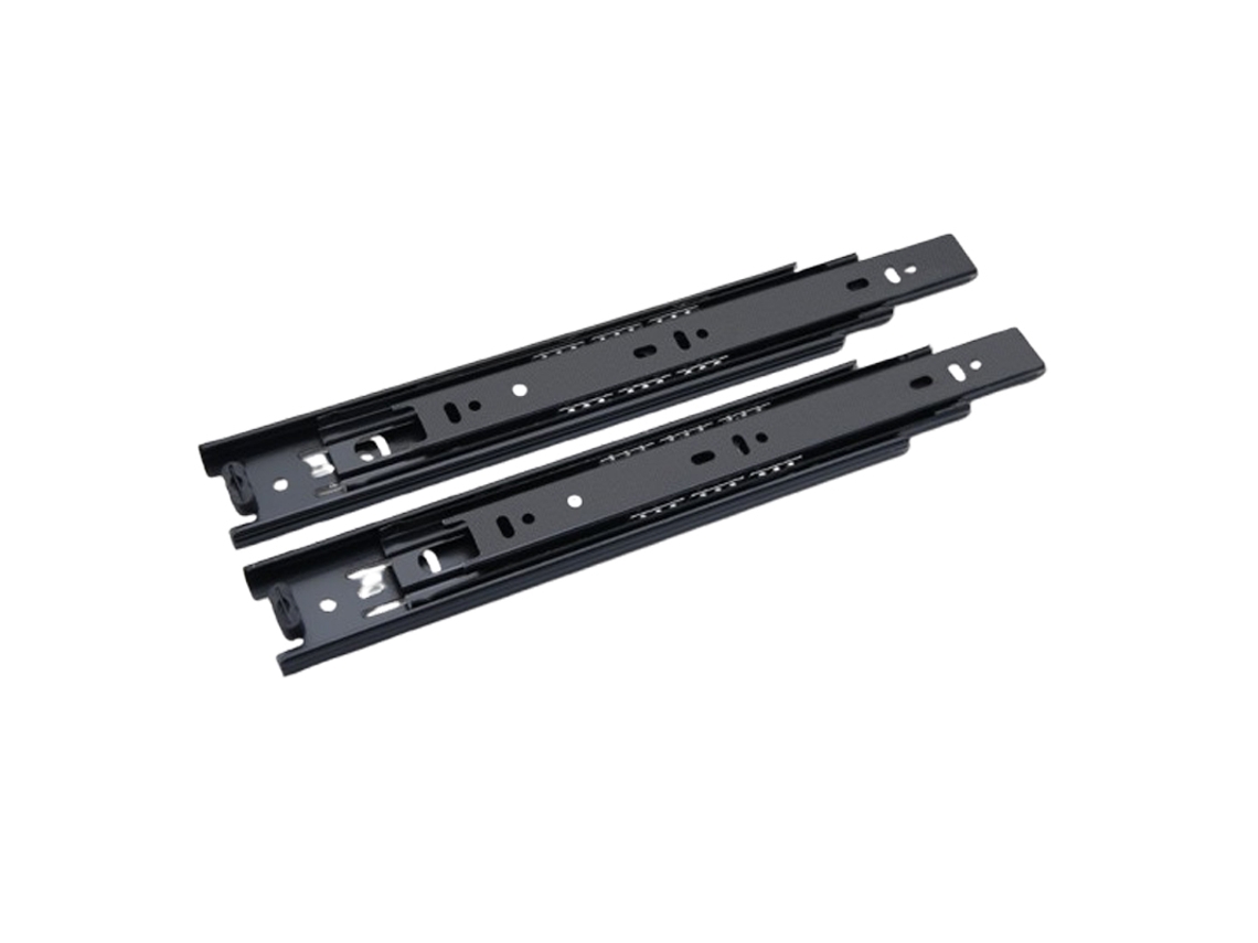 Corrediças Para Gaveta Pretas De 150 Mm (6 Polegadas) - 45 Mm De Largura, Com Rolamento De Esferas Em Três Seções