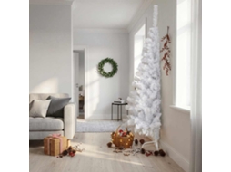 Vidaxl Meia Árvore De Natal Artificial Com Suporte 210 Cm Pvc Branco