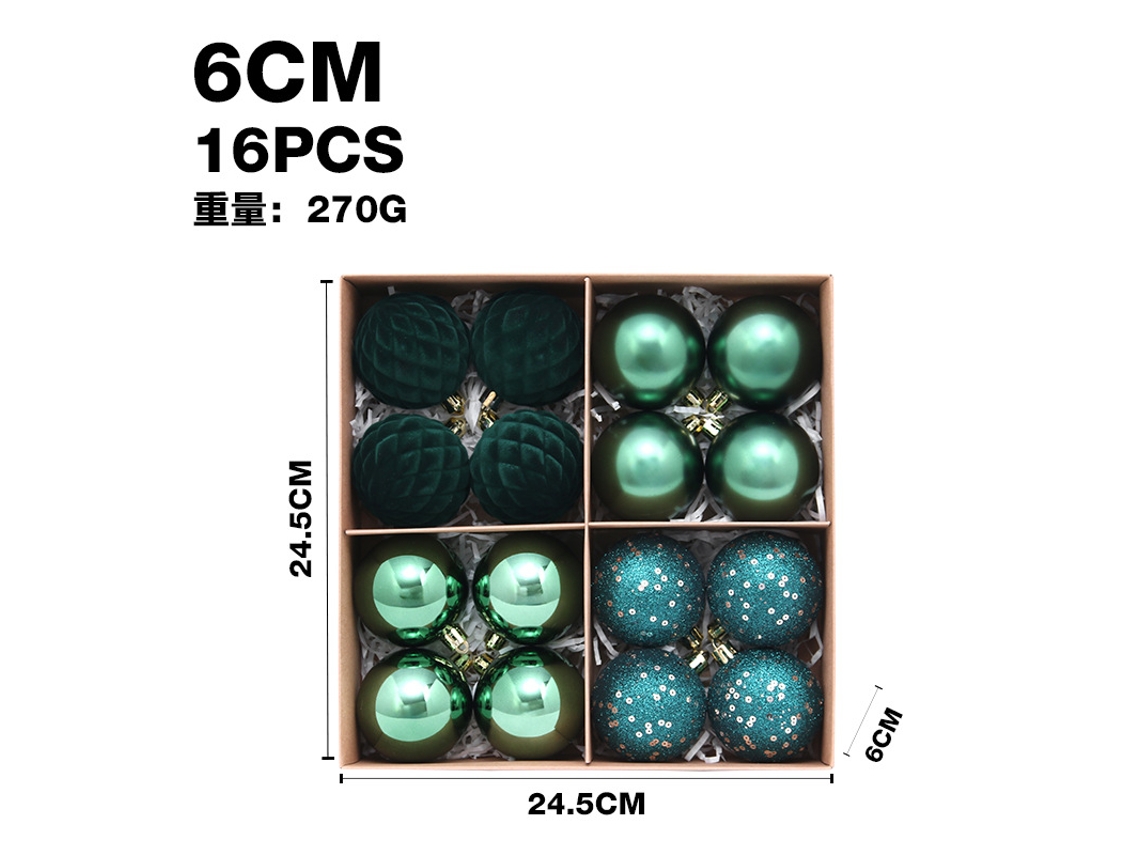 Conjunto De Bolas De Natal Flocadas E Eletroplaqueadas De 6 Cm (6 Polegadas), Enfeites Para Árvore De Natal, Bolas Coloridas.