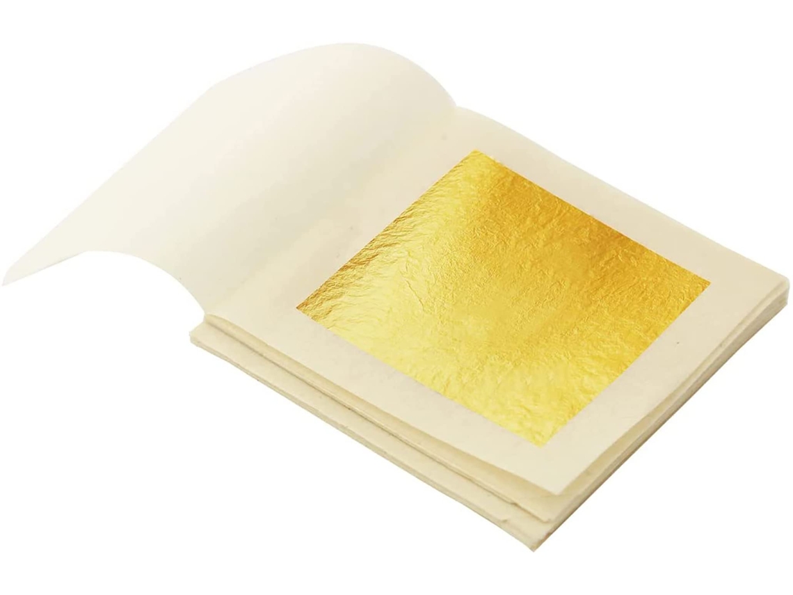 Folhas De Ouro Comestíveis 20 Peças 24 Quilates 1,7 X 1,7 Genuíno Para Cozinhar, Bolos E Chocolates, Decoração, Saúde E Spa (20) Ehstmind (ouro)
