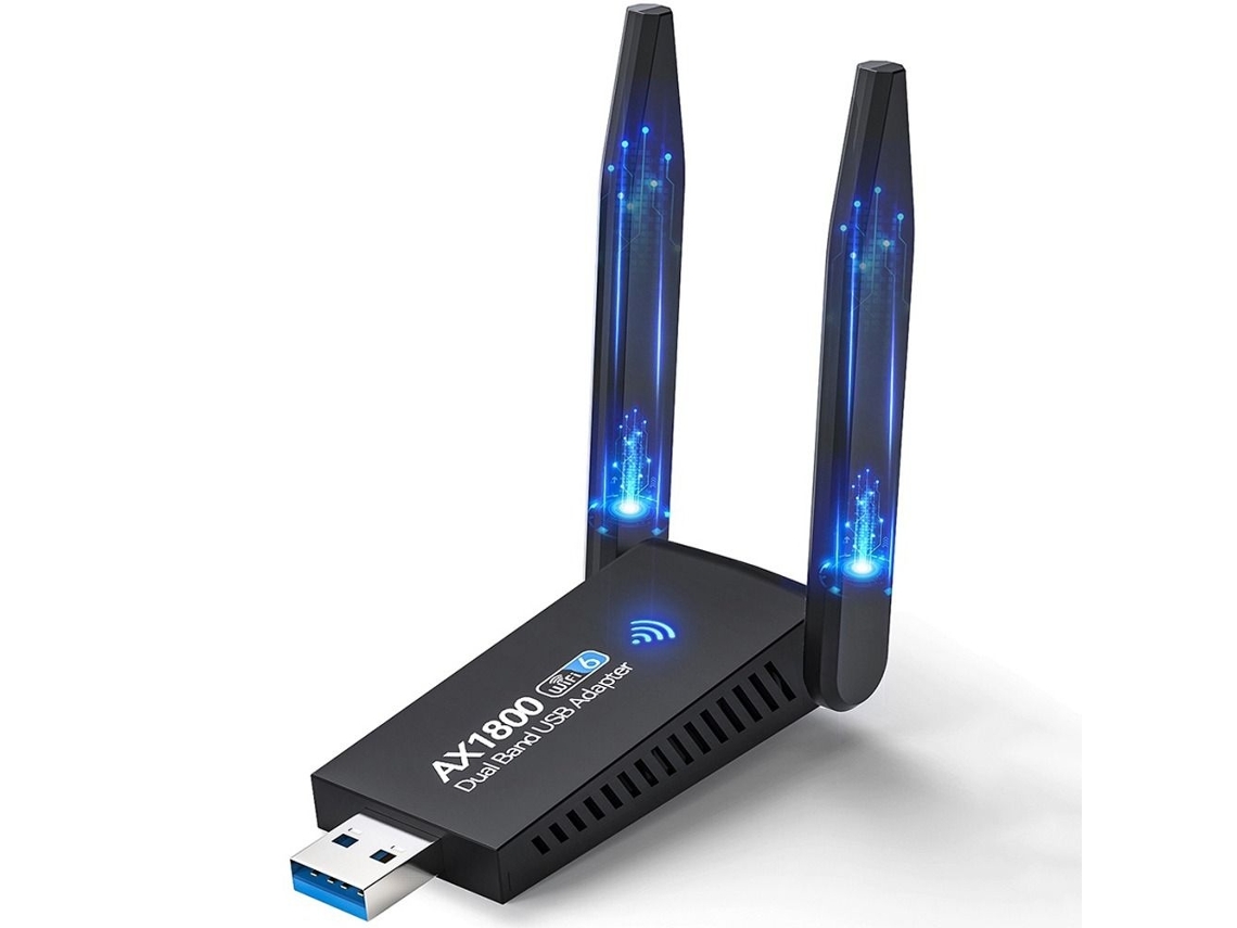 Lurelia Adaptador Usb Wi-fi Ax1800 Rtl8832 Wi-fi 6 1800 Mbps Dual Band 2,4/5 Ghz Usb 3.0 Antena