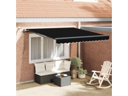 Vidaxl Toldo Retrátil Preto 300 X 250 Cm Poliéster