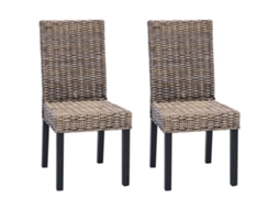 Conjunto 2 Cadeira De Jantar Vidaxl Preto Vime (45 X 54 X 93 Cm)
