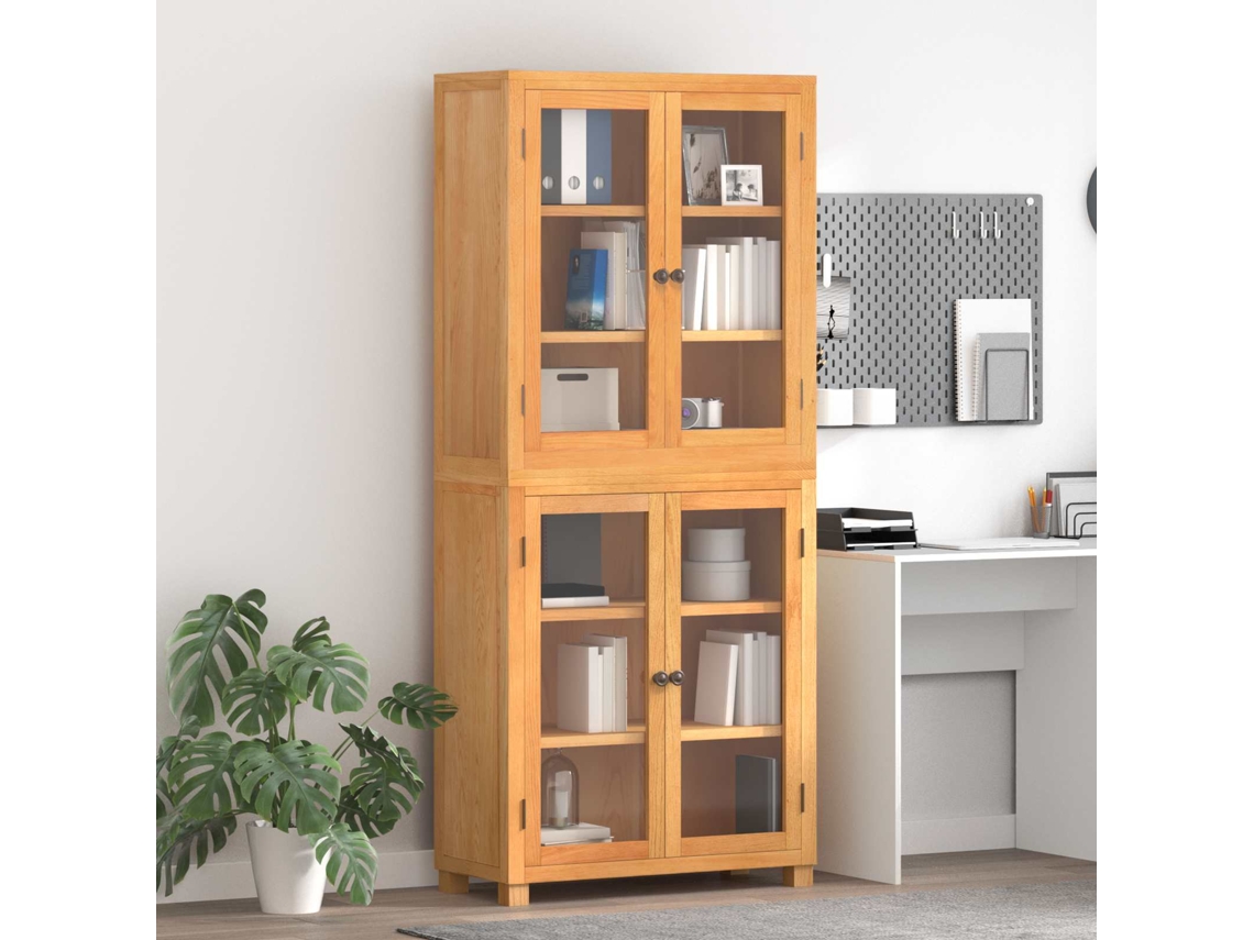 Vidaxl Conjunto De Móveis De Armazenamento Com Porta 2 Unid. Natural