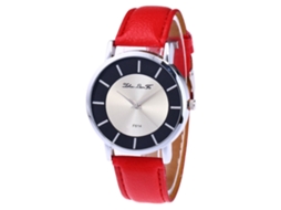 Reloj De Pulsera Analógico De Cuarzo Con Correa De Pu Para Hombre Moda (rojo)