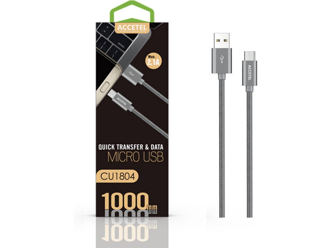 Cabo ACCETEL (Micro-USB - 1 m - Prata)