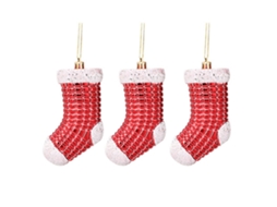 Laxiscreed Kit De Enfeites De Natal Em Plástico Para Meias, Eletrodozeção, 3 Peças Por Caixa