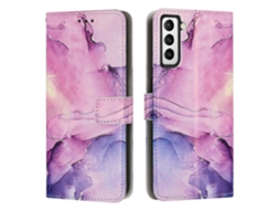 Capa De Celular Em Couro Com Estampa De Mármore Pintado Para Samsung Galaxy S23+ 5g